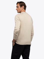 Riviera Luxe Knit Crewneck Long Sleeve Tee | Sand Dune Signature-Fit