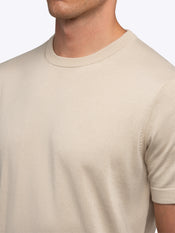 Riviera Luxe Knit Crewneck Tee | Sand Dune Signature-Fit