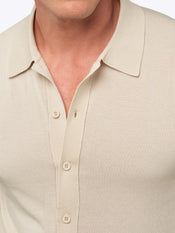 Riviera Knit Long Sleeve Button Up | Sand Dune Signature-Fit