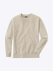 Riviera Knit Long Sleeve Textured Tee | Sand Dune Signature-Fit