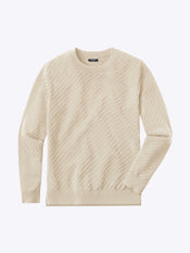 Riviera Knit Long Sleeve Textured Tee | Sand Dune Signature-Fit