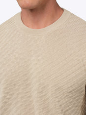 Riviera Knit Long Sleeve Textured Tee | Sand Dune Signature-Fit