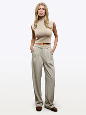 Sleeveless Tomboy Tee | Sand Dune Slim-Fit Tomboy-Cotton™