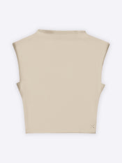 Sleeveless Tomboy Tee | Sand Dune Slim-Fit Tomboy-Cotton™