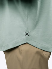 AO Long Sleeve Henley Curve-Hem Tee | Slate Grey Signature-Fit PYCA Pro®