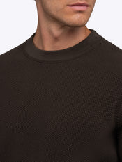 Palisade Textured Knit Crew Sweater | Burnt Oak Classic-Fit