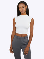 Sleeveless Tomboy Tee | White Tomboy-Cotton™