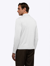 SoHo Ribbed Long Sleeve Polo | White Signature-Fit