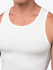 Essential Fitted Rib Tank 6 Pack | White Form-Fitting