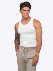 Essential Fitted Rib Tank 6 Pack | Black/White/Grey Form-Fitting
