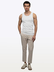Essential Fitted Rib Tank | White Form-Fitting