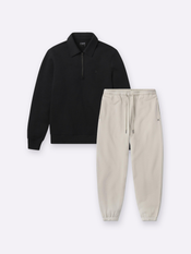Divine Q-Zip + Jogger – Black / Parchment