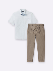 SoHo SS + SoHo Trouser – White / Heather Tobacco
