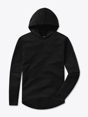 AO Long Sleeve Hooded Curve-Hem Tee | Black Signature-fit PYCA Pro®