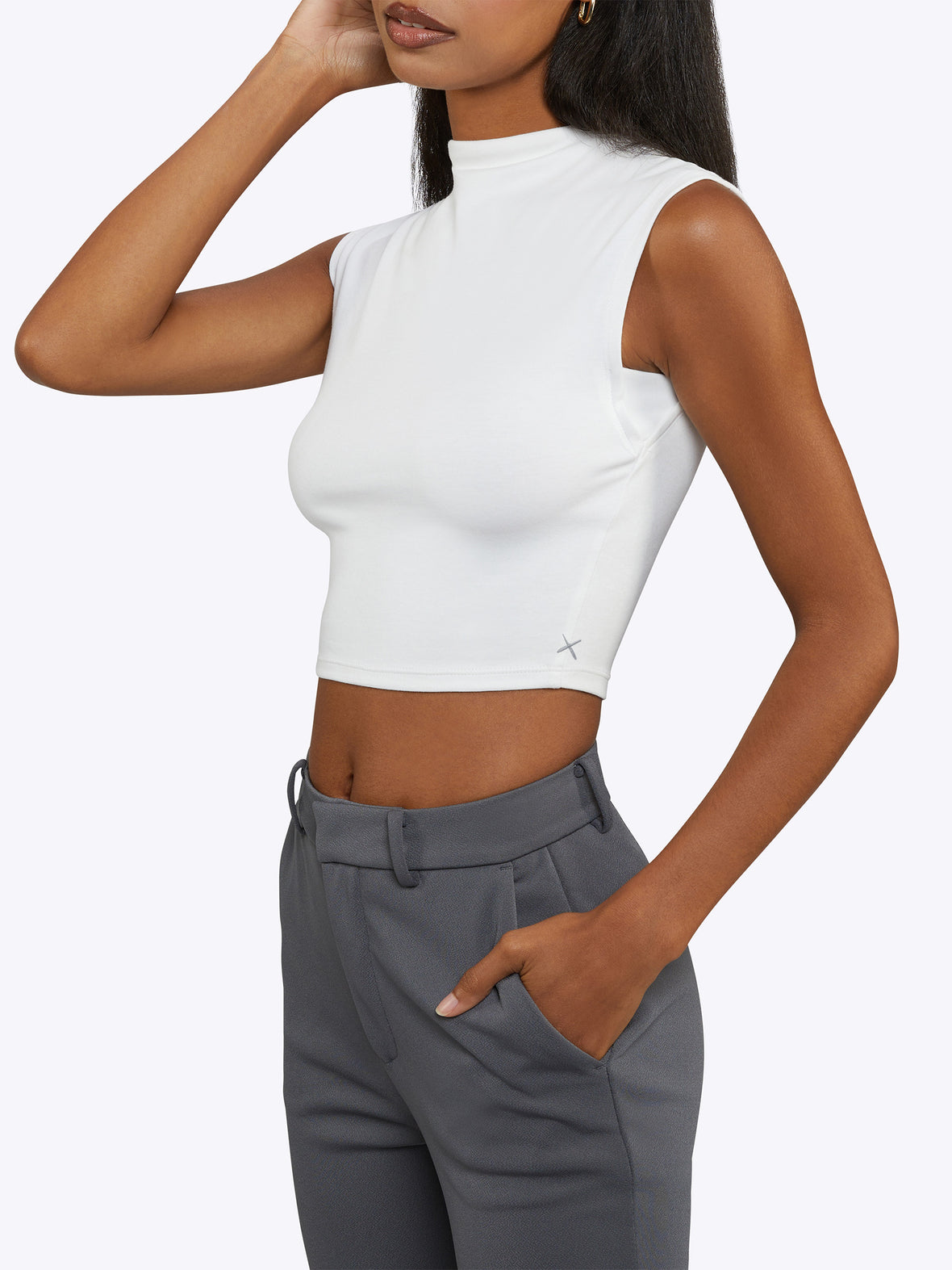 Sleeveless Tomboy Tee | White Tomboy-Cotton™