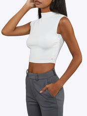 Sleeveless Tomboy Tee | White Tomboy-Cotton™