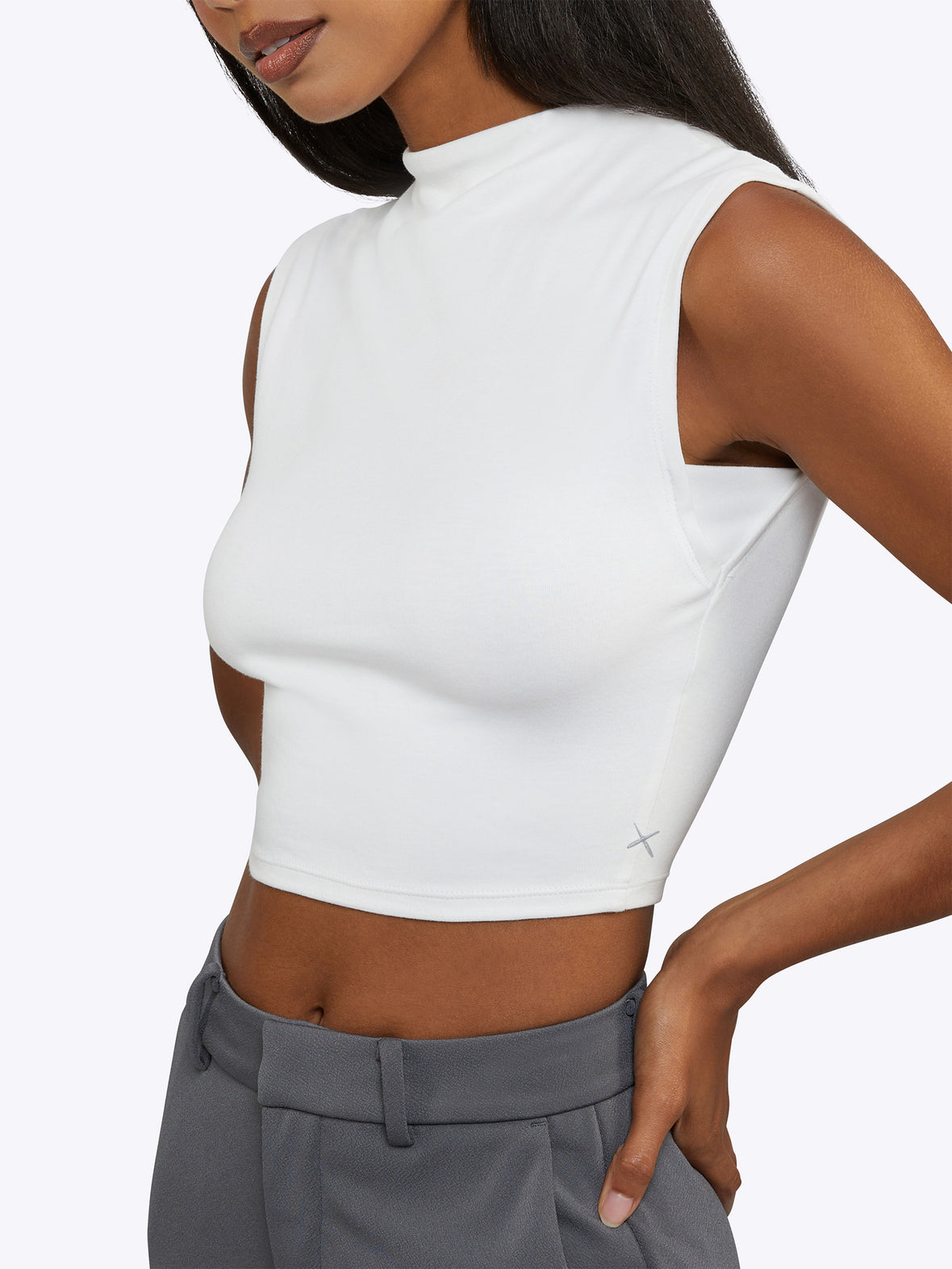 Sleeveless Tomboy Tee | White Tomboy-Cotton™