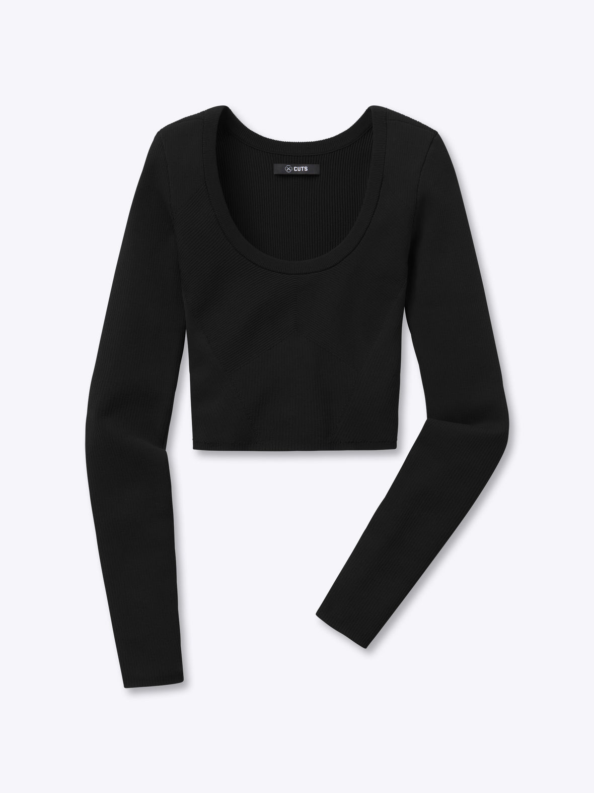 Coreflex™ Long Sleeve Scoop Neck | Black Form-Fitting