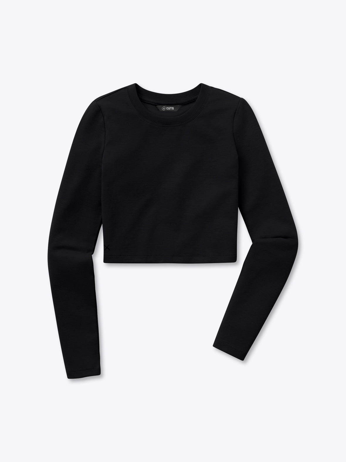 Long Sleeve Tomboy Tee Cropped | Black Slim-fit Tomboy-Cotton™