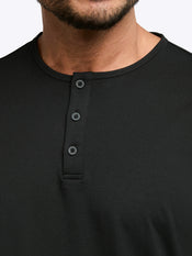 AO Henley Curve-Hem | Black Signature-fit PYCA Pro®