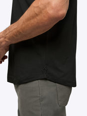 AO V-Neck Curve-Hem Tee | Black Signature-fit PYCA Pro®