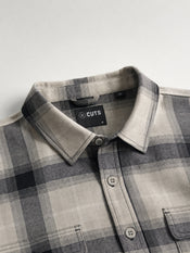 Brooks Flannel Soft Brushed Button Up | Grey-Black Classic-Fit