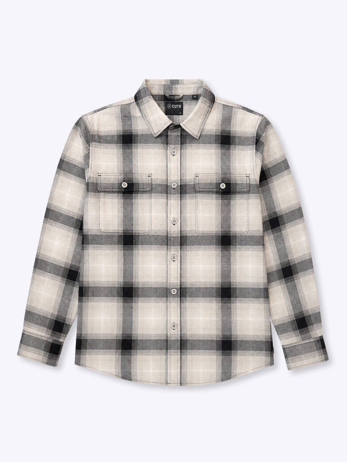 Brooks Flannel Soft Brushed Button Up | Grey-Black Classic-Fit