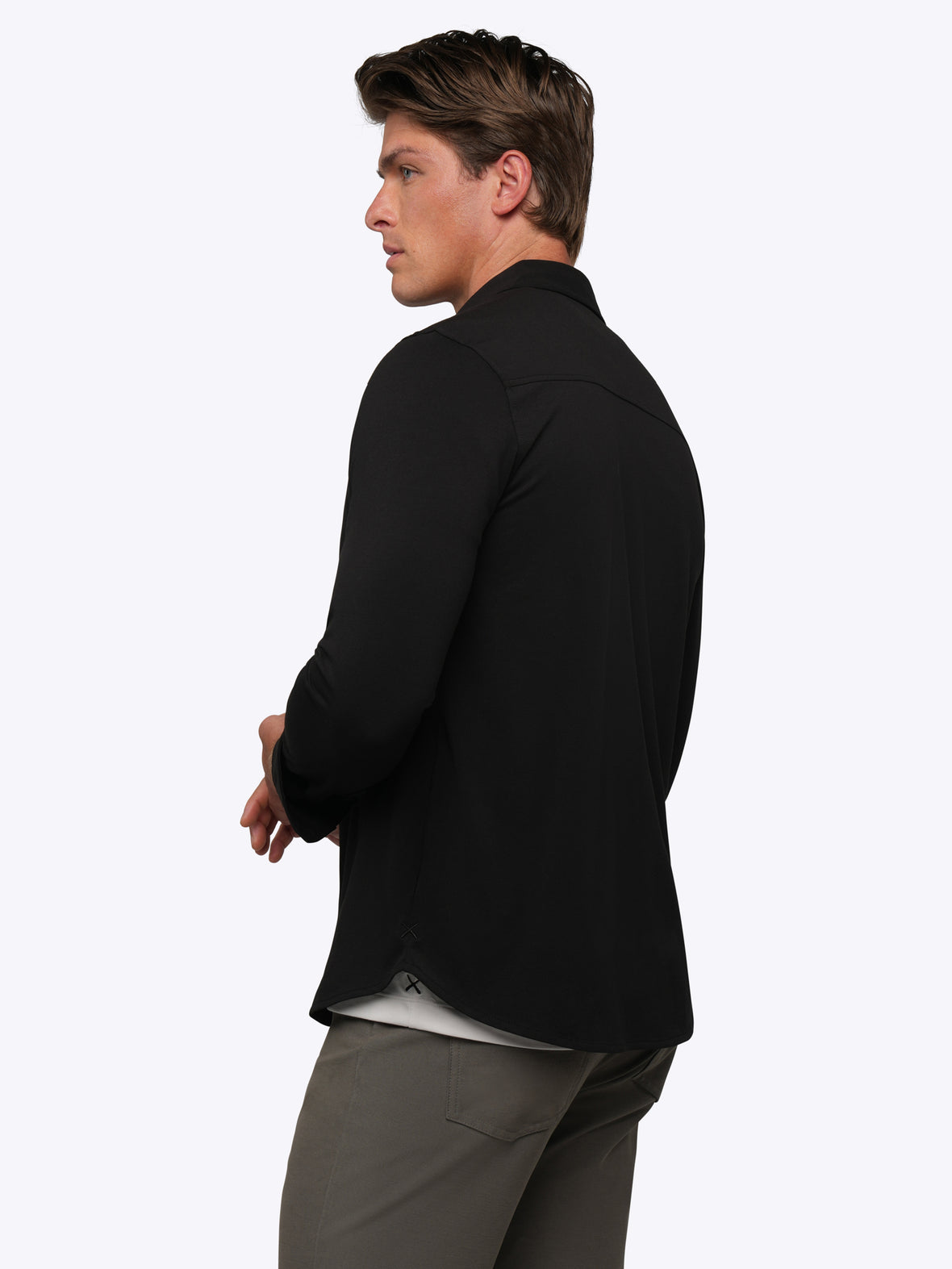 AO Long Sleeve Button Up | Black Signature-Fit PYCA Pro®