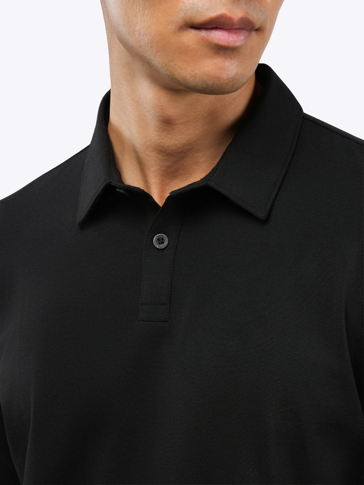 AO Long Sleeve Polo | Black Signature-Fit PYCA Pro®