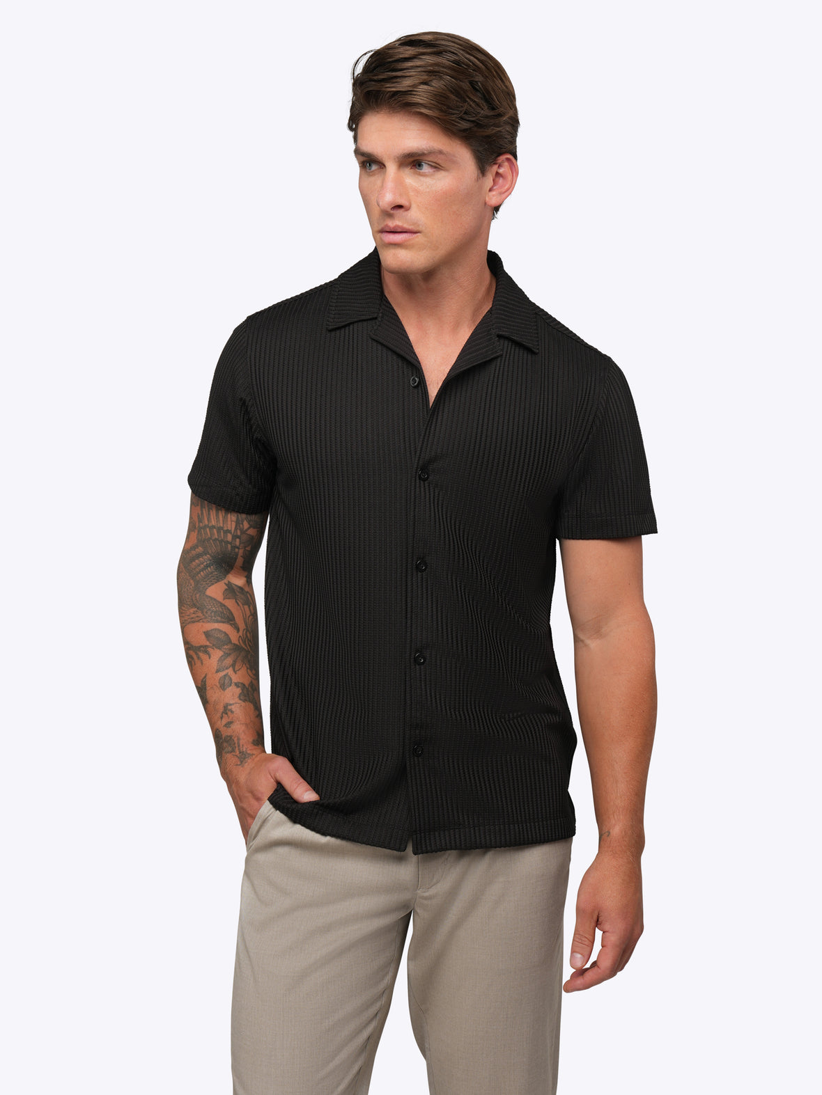 Capri Camp Collar | Black Signature-Fit