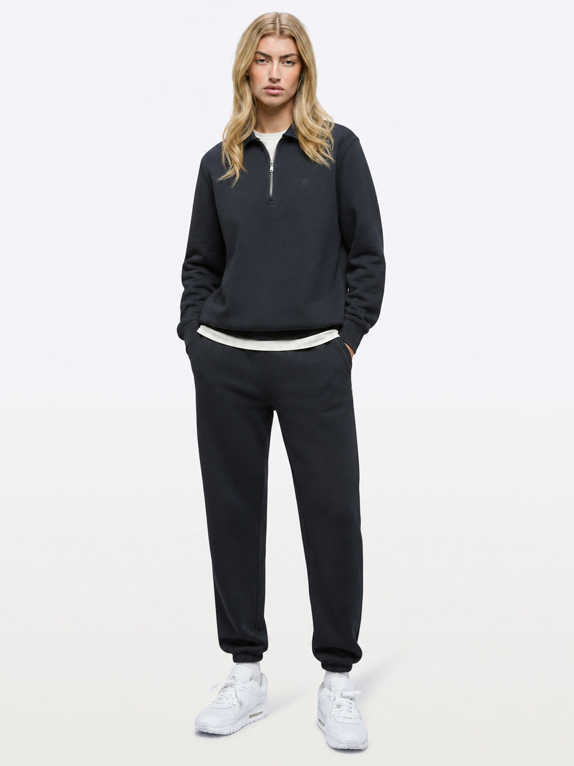 Divine Fleece Oversized Q-Zip | Black