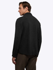 Hudson Soft Knit Button Up | Black Signature-Fit