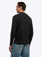 Palisade Textured Knit Crew Sweater | Black Classic-Fit