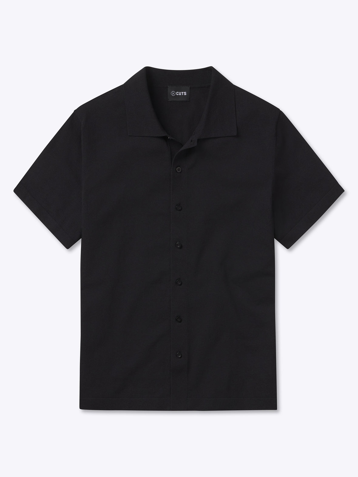 Riviera Knit Button Up | Black Signature-Fit
