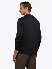 Riviera Luxe Knit Crewneck Long Sleeve Tee | Black Signature-Fit