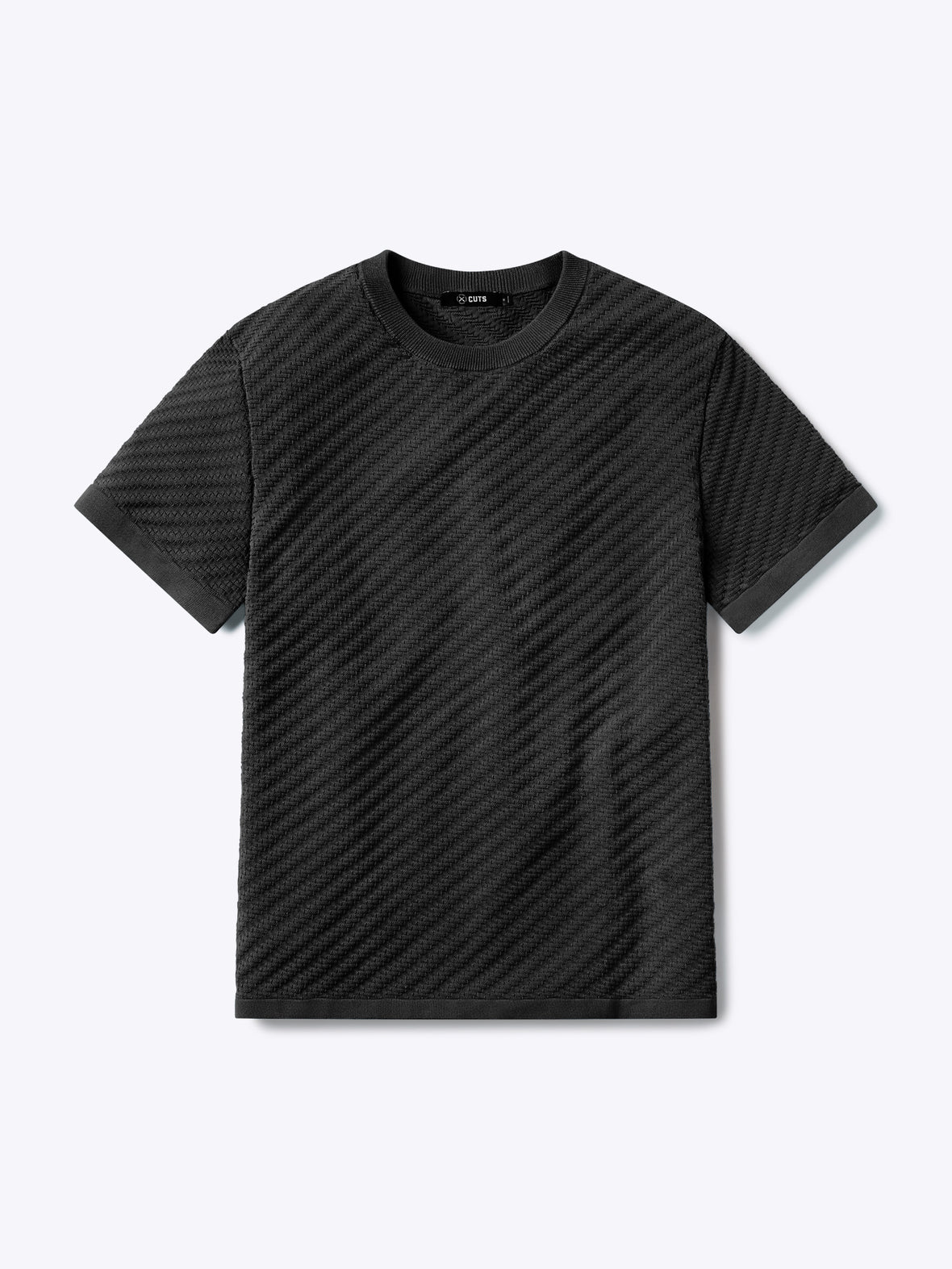 Riviera Knit Textured Tee | Black Signature-Fit