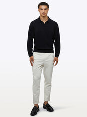 Riviera Knit Long Sleeve Polo | Black Signature-Fit