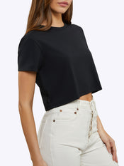 Almost Friday Tee Cropped | Black Classic-fit PYCA Pro®