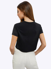 Almost Friday Tee Cropped | Black Classic-fit PYCA Pro®