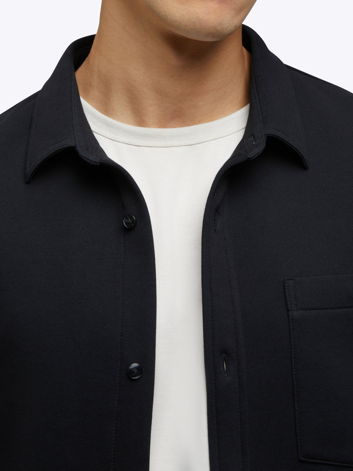 Skyline Knit Overshirt | Black Signature-Fit