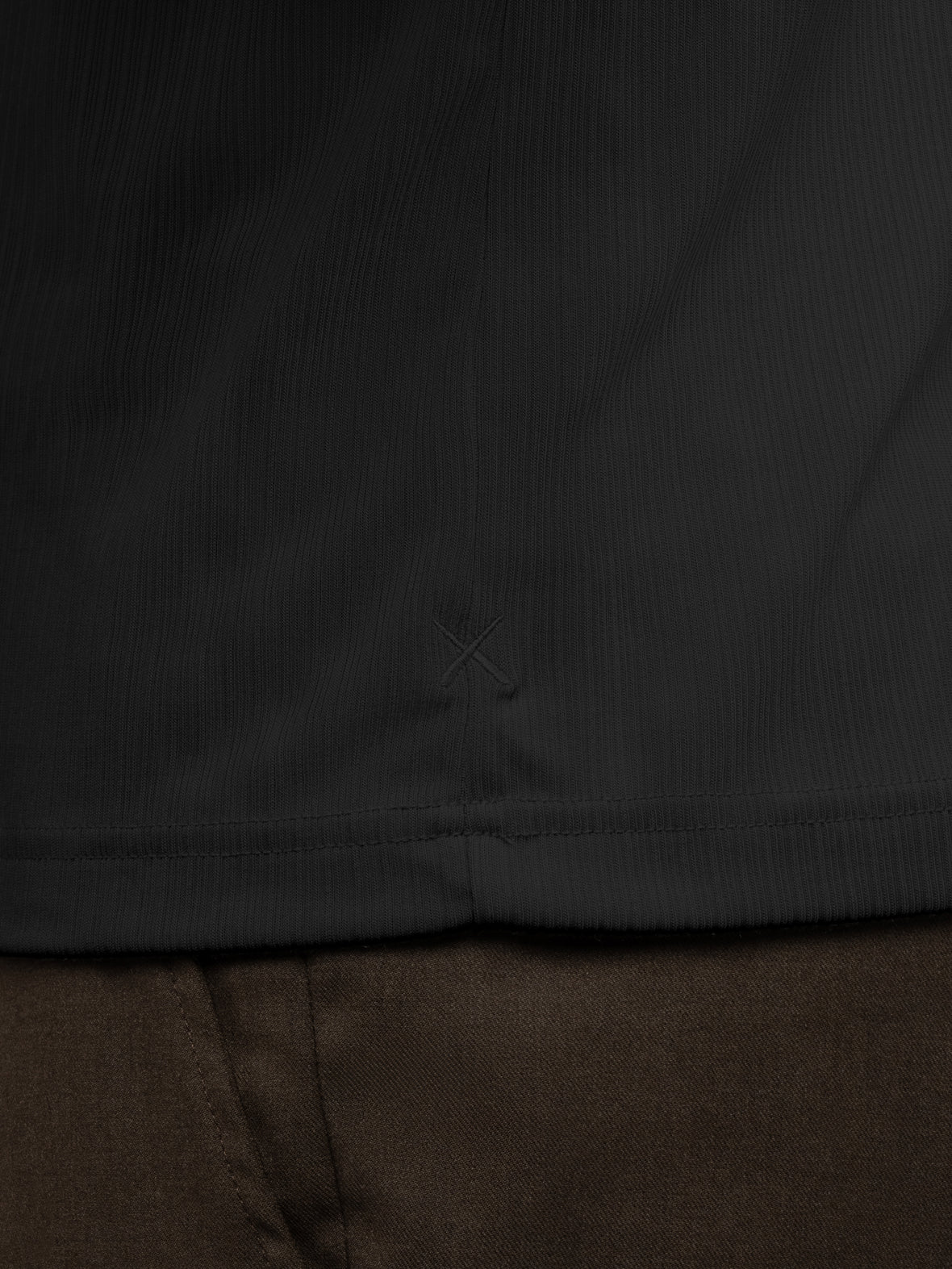SoHo Ribbed Long Sleeve Polo| Black Signature-Fit