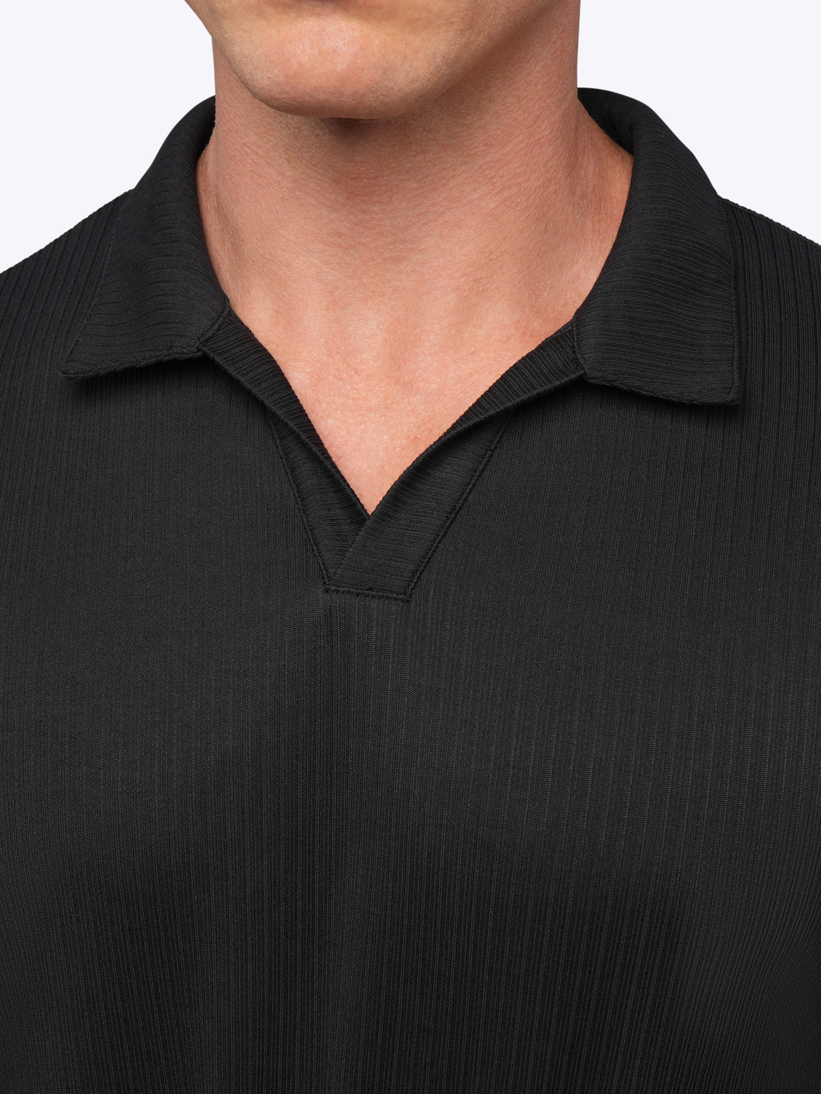 SoHo Ribbed Polo | Black Signature-Fit