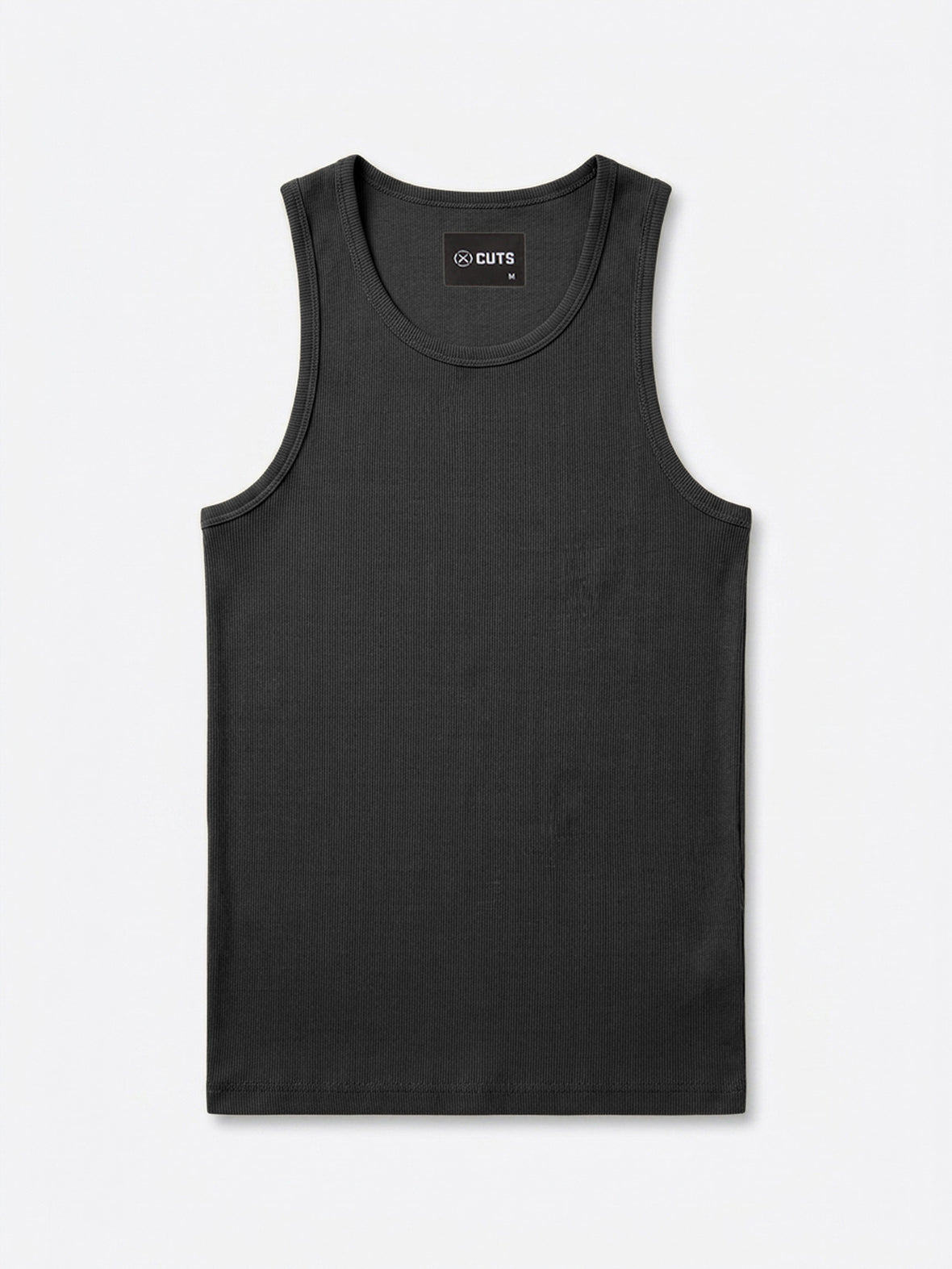 Essential Fitted Rib Tank | Black Form-Fitting