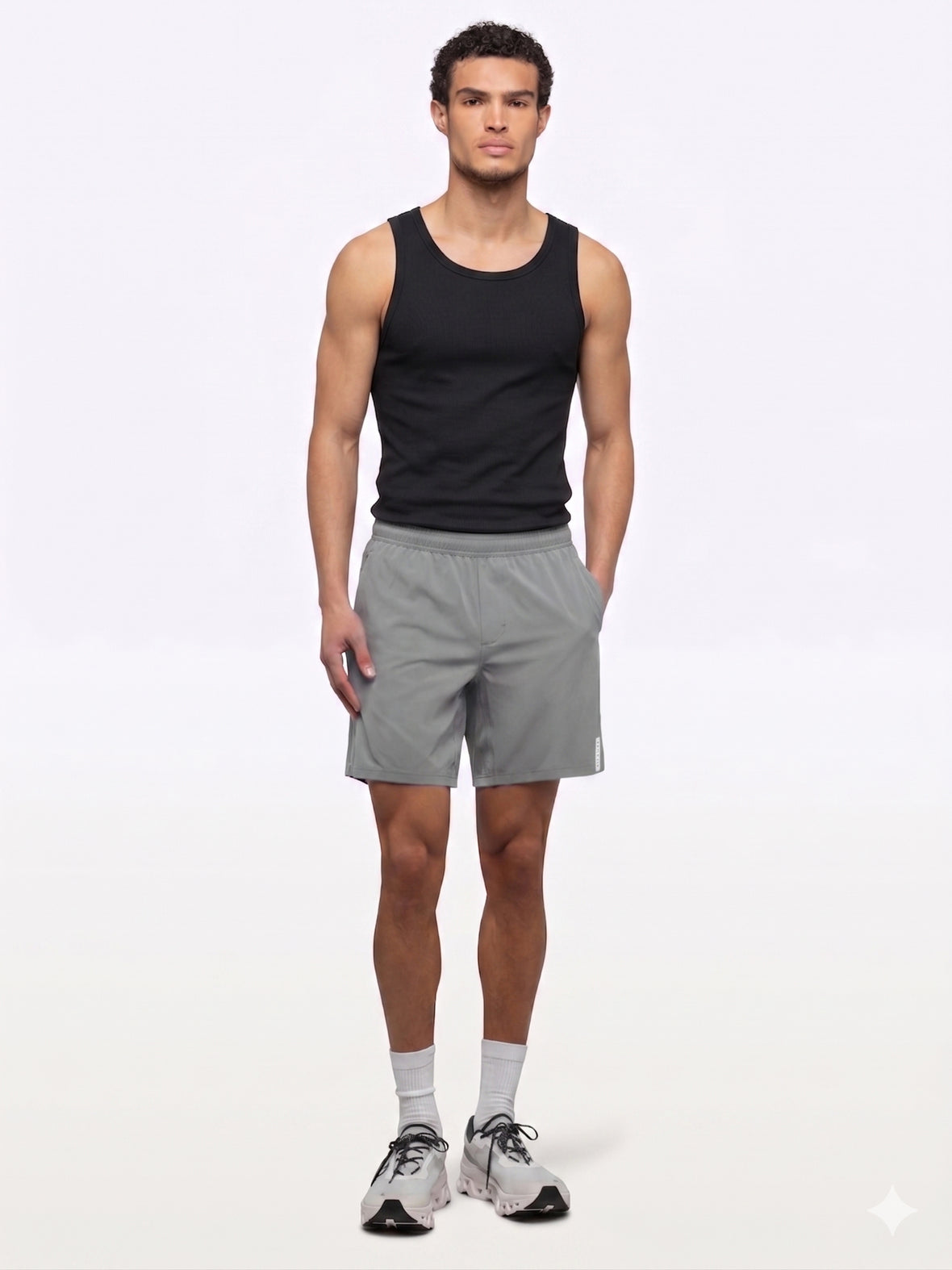 Essential Fitted Rib Tank | Black Form-Fitting