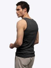 Essential Fitted Rib Tank 3 Pack | Black Form-Fitting