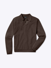 Riviera Knit Long Sleeve Polo | Burnt Oak Signature-Fit