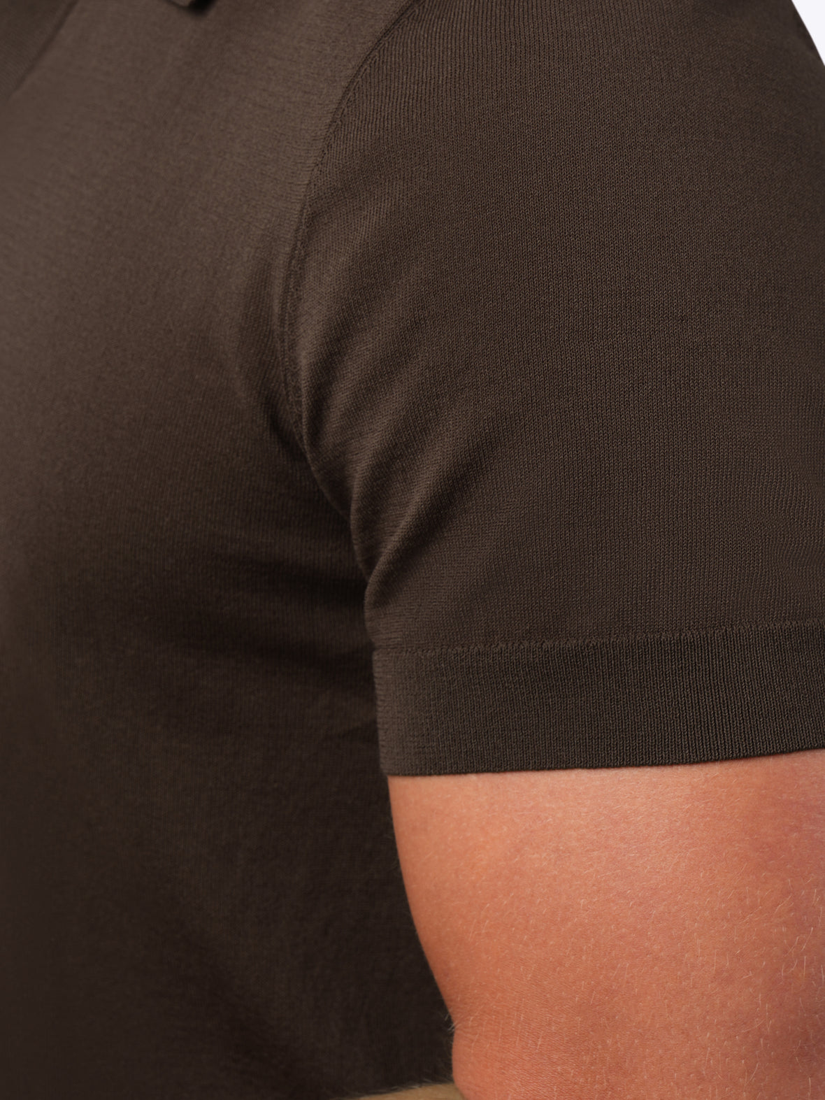 Riviera Knit Long Sleeve Polo | Burnt Oak Signature-Fit