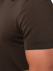 Riviera Knit Long Sleeve Polo | Burnt Oak Signature-Fit