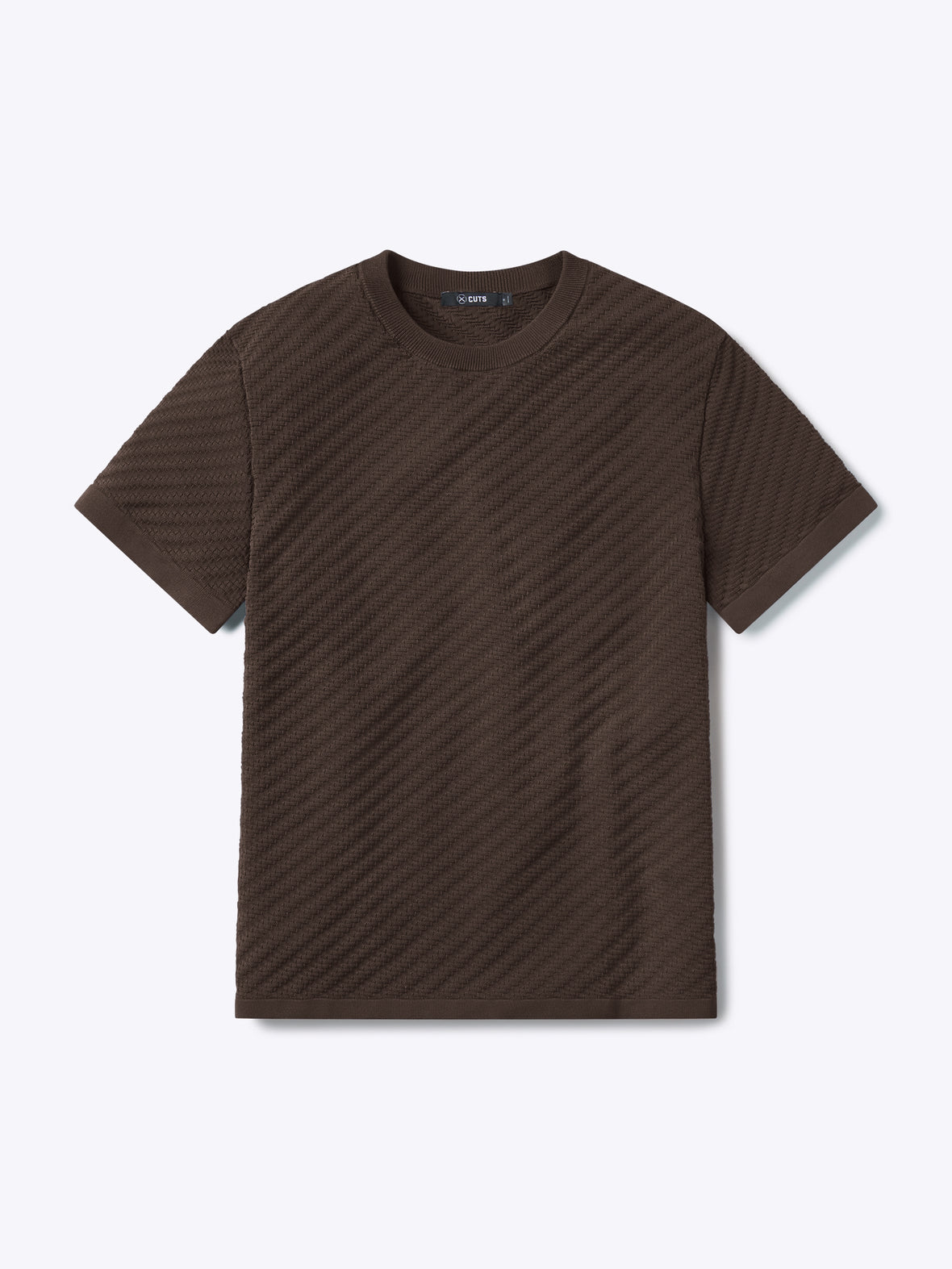 Riviera Knit Texture Tee | Burnt Oak Signature-Fit