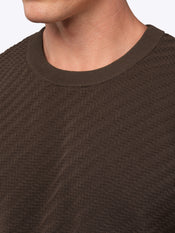 Riviera Knit Texture Tee | Burnt Oak Signature-Fit